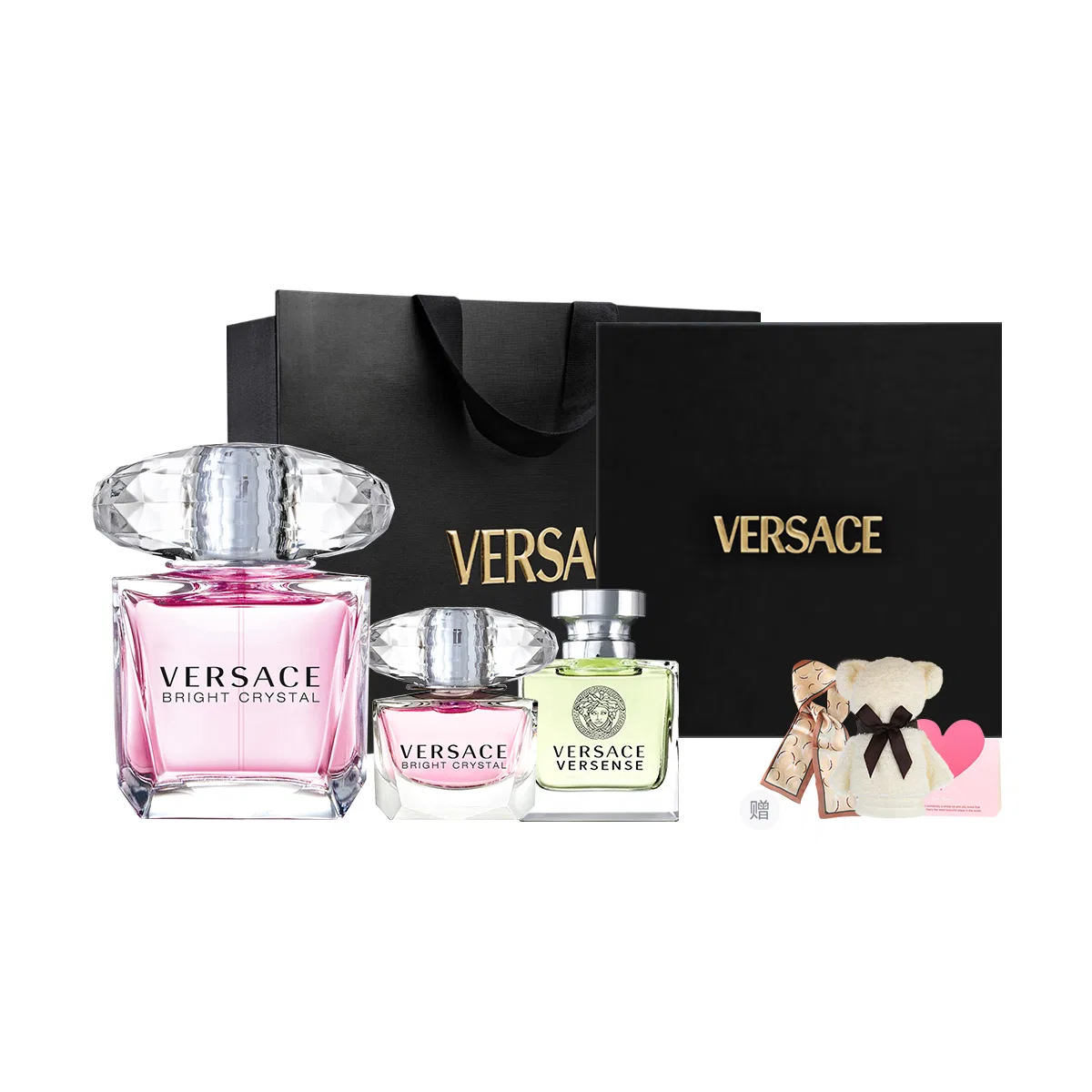 Женский набор парфюмерии VERSACE Pink Diamond, 30мл+5мл*2, Black