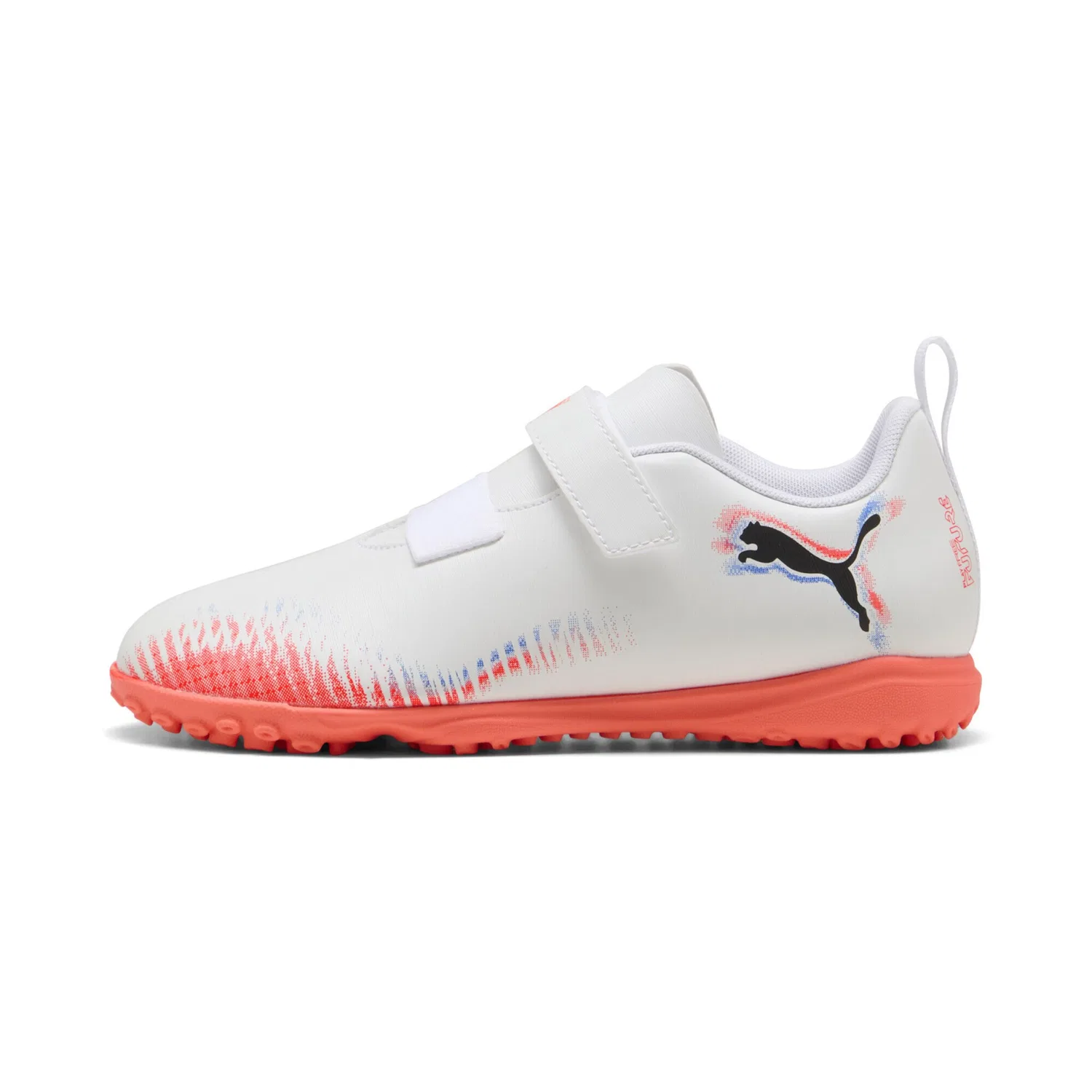 Детские футбольные кроссовки с контролем мяча PUMA, White Black Glowing Red — фото 3