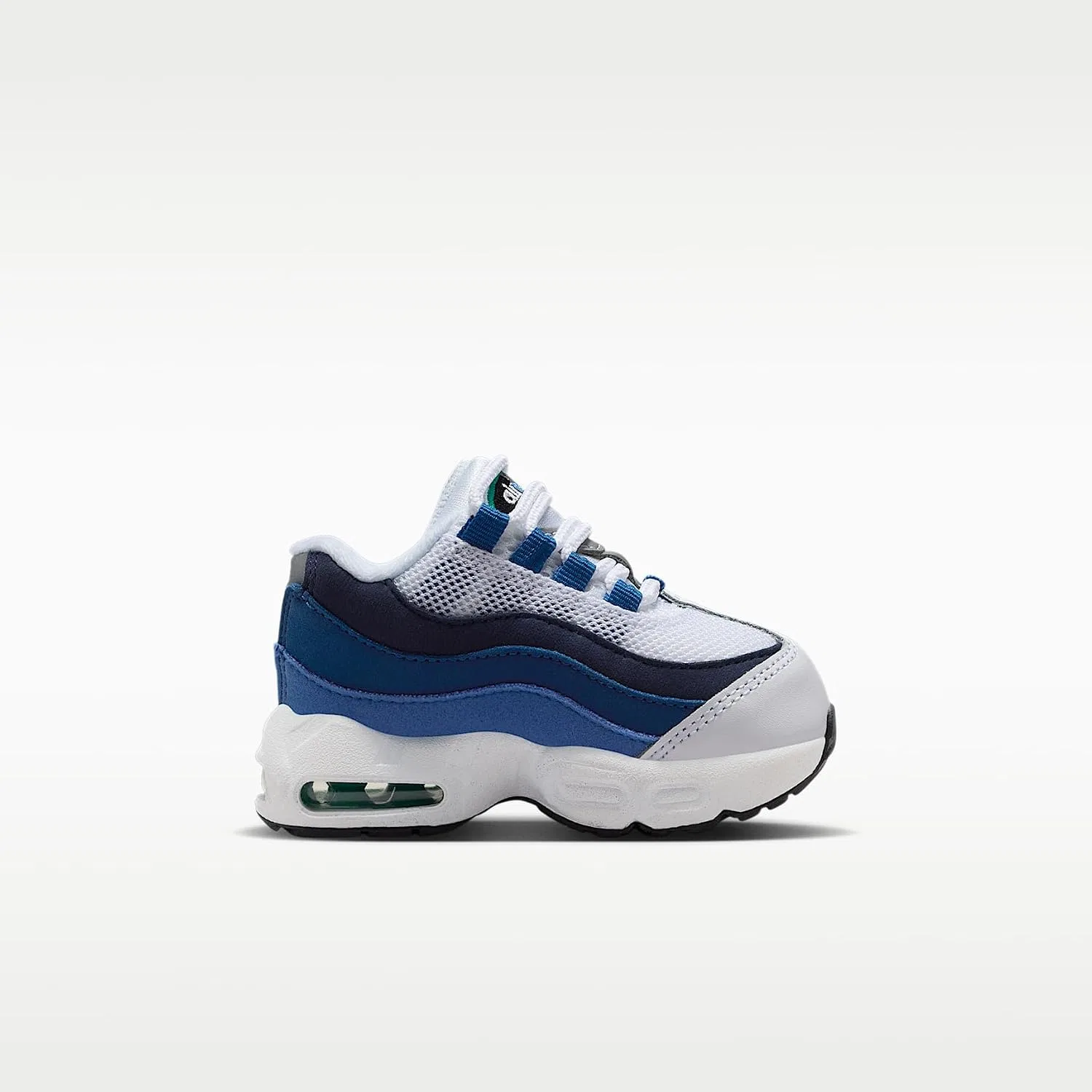 Детские кроссовки для мальчиков Nike Air Max 95 Premium, White/Lake Blue/French Blue/Emerald Green — фото 3