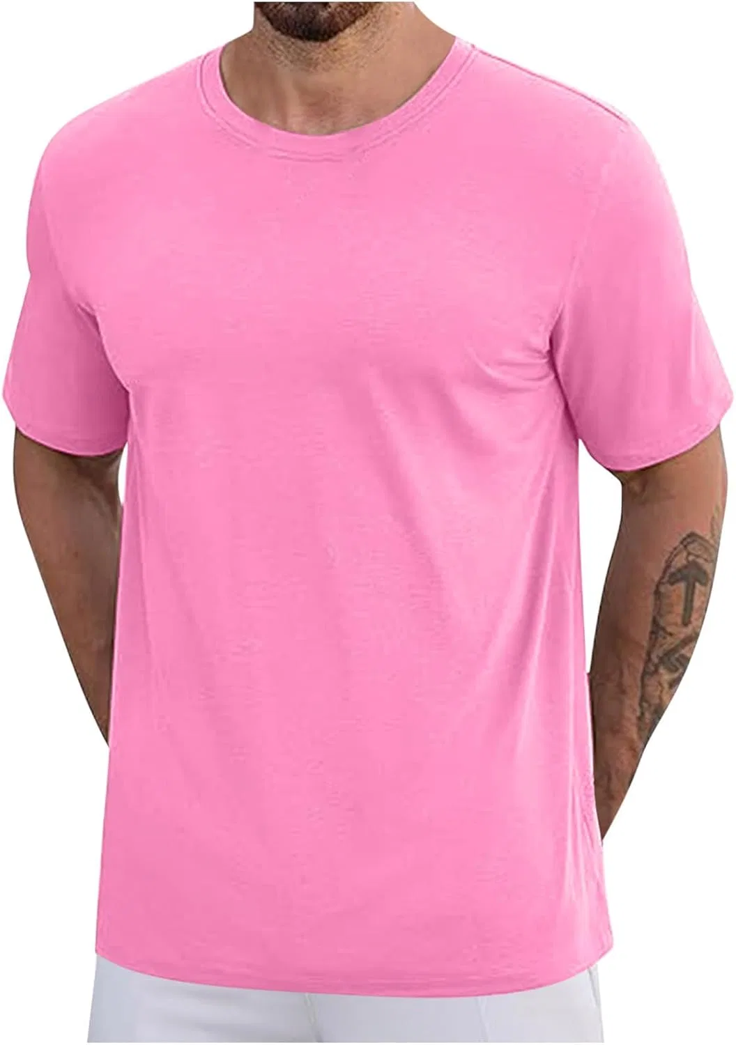Мужская футболка свободного кроя Crew Neck, Hot Pink