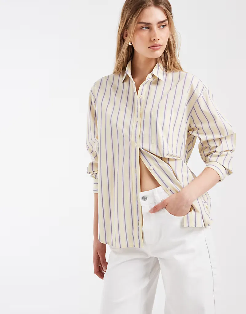 Рубашка Levi's Harlie Boyfriend в полоску, желтый
