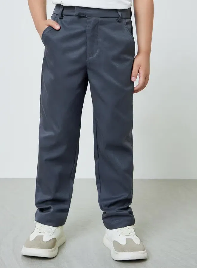 Брюки классические с боковыми карманами, модель Boys regular fit, Styli, серый