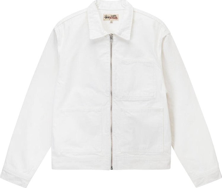

Куртка Stussy Overdyed Zip Work Jacket 'White', белый