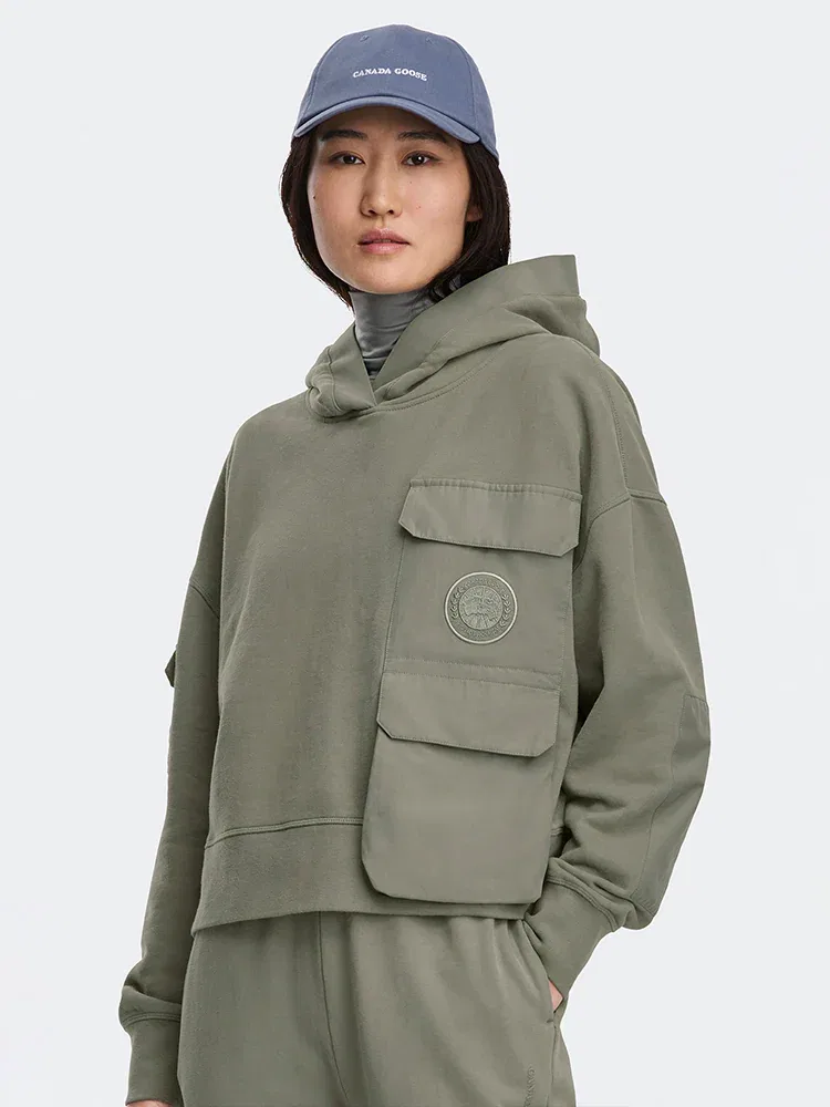Женская длинная футболка с капюшоном Yates Hoodie CANADA GOOSE, Light Khaki — фото 2