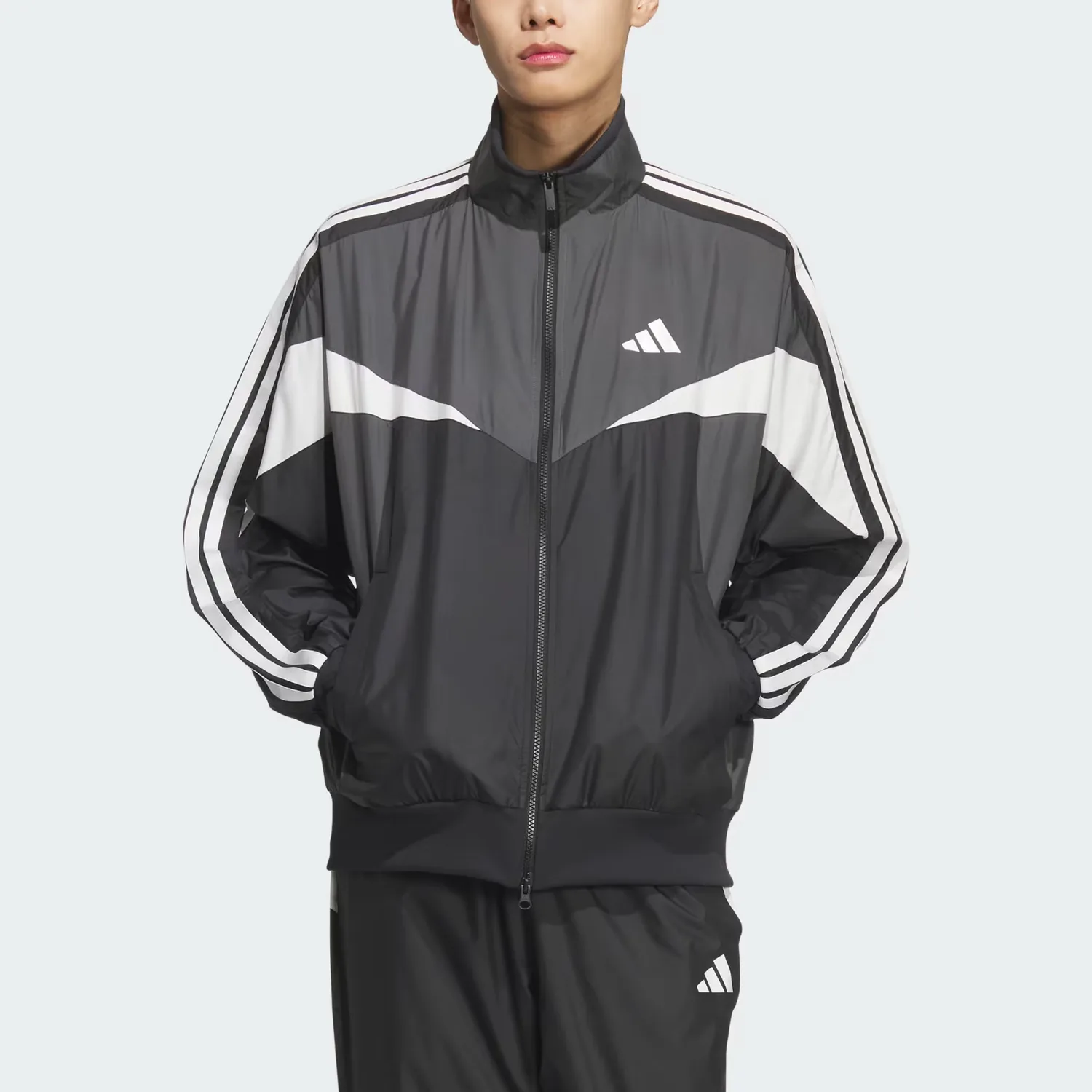 Куртка Sportswear FW25 Must have Adidas, черный/серый six/pure белый — фото 3