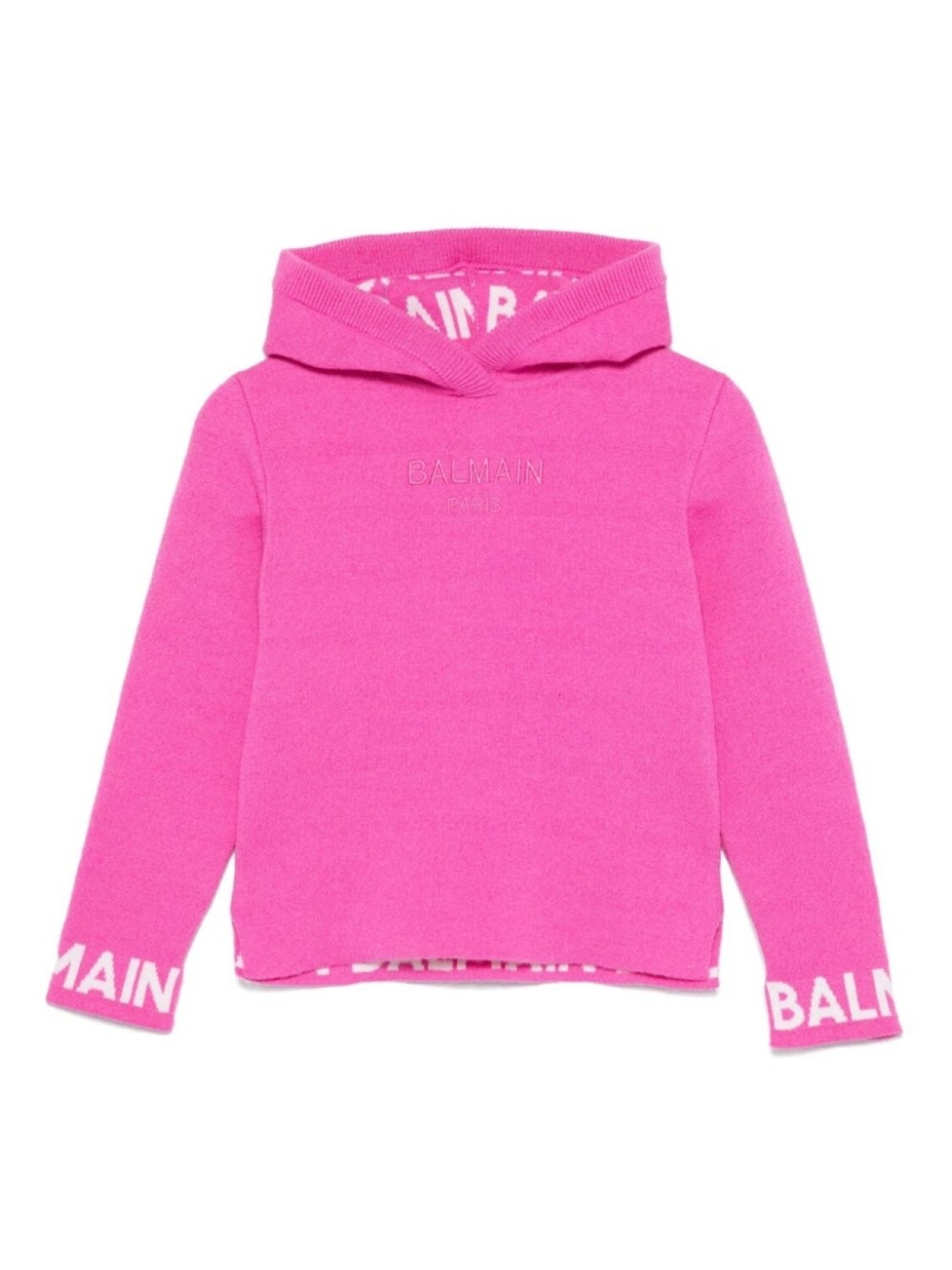 

Толстовка с капюшоном Balmain Kids с вышитым логотипом, розовый