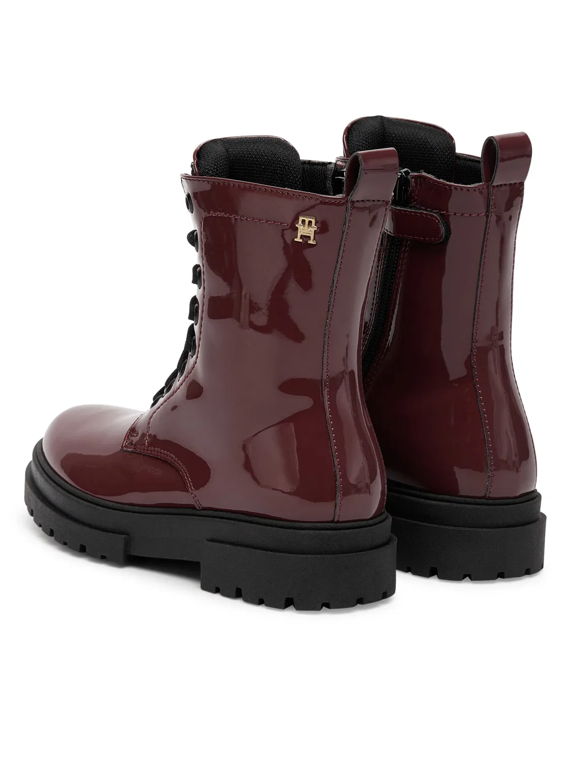 Ботильоны на шнуровке для девочки Lace-Up Bootie Tommy Hilfiger, темно-красный — фото 3