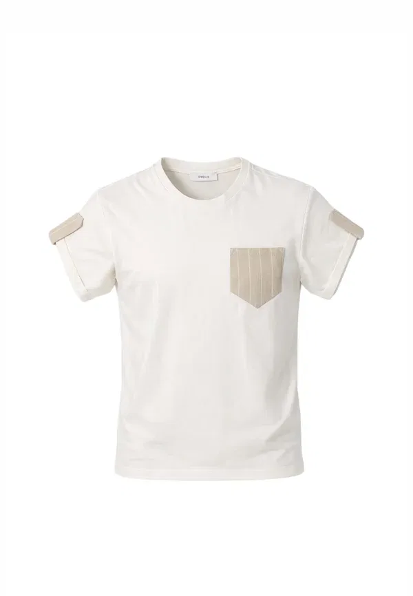 Футболка хлопковая Print t-shirt Over/D, off-white, белый