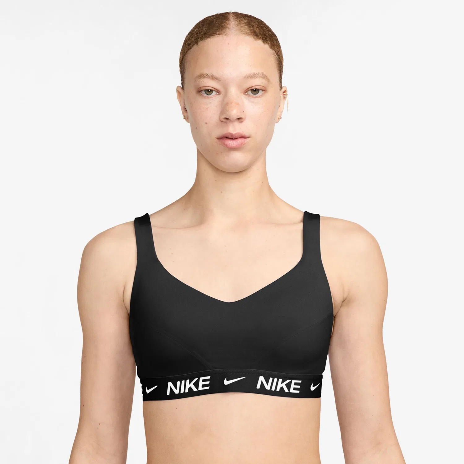 Женский спортивный бюстгальтер без бретелек Nike, Black/Black — фото 2
