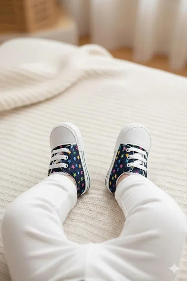 Детские ботиночки для малышей с принтом Numix Baby Kids, Navy Blue