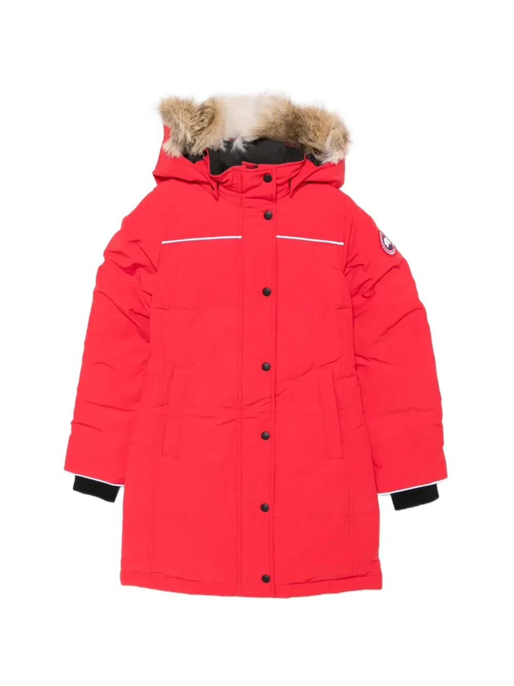 Куртка с меховой оторочкой на капюшоне Canada Goose Kids, красный