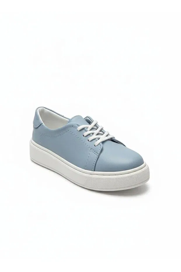 Детские кеды для мальчиков на шнуровке Blue sneaker genuine leather thermo non-slip sole handmade Besteps, Blue — фото 4