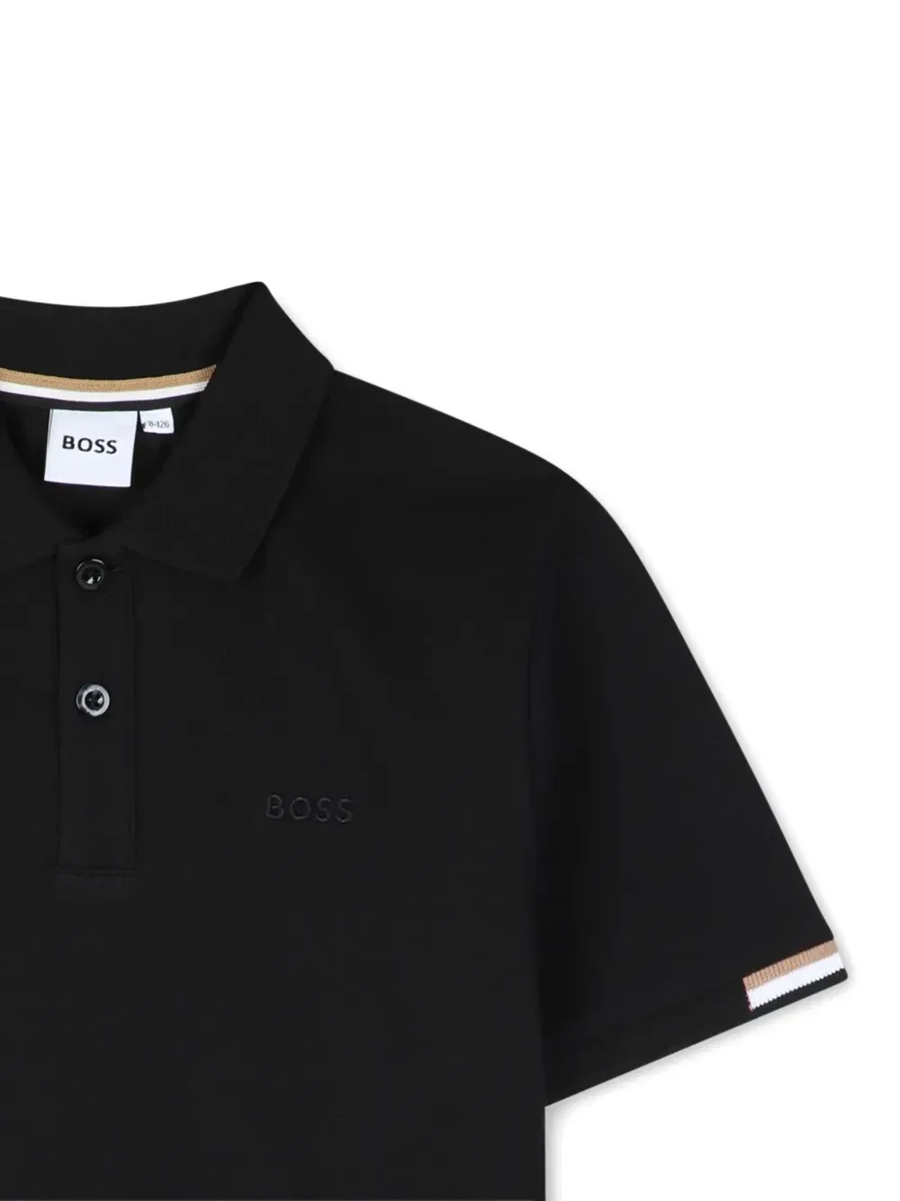 Рубашка поло с вышитым логотипом Boss Kidswear, черный — фото 3
