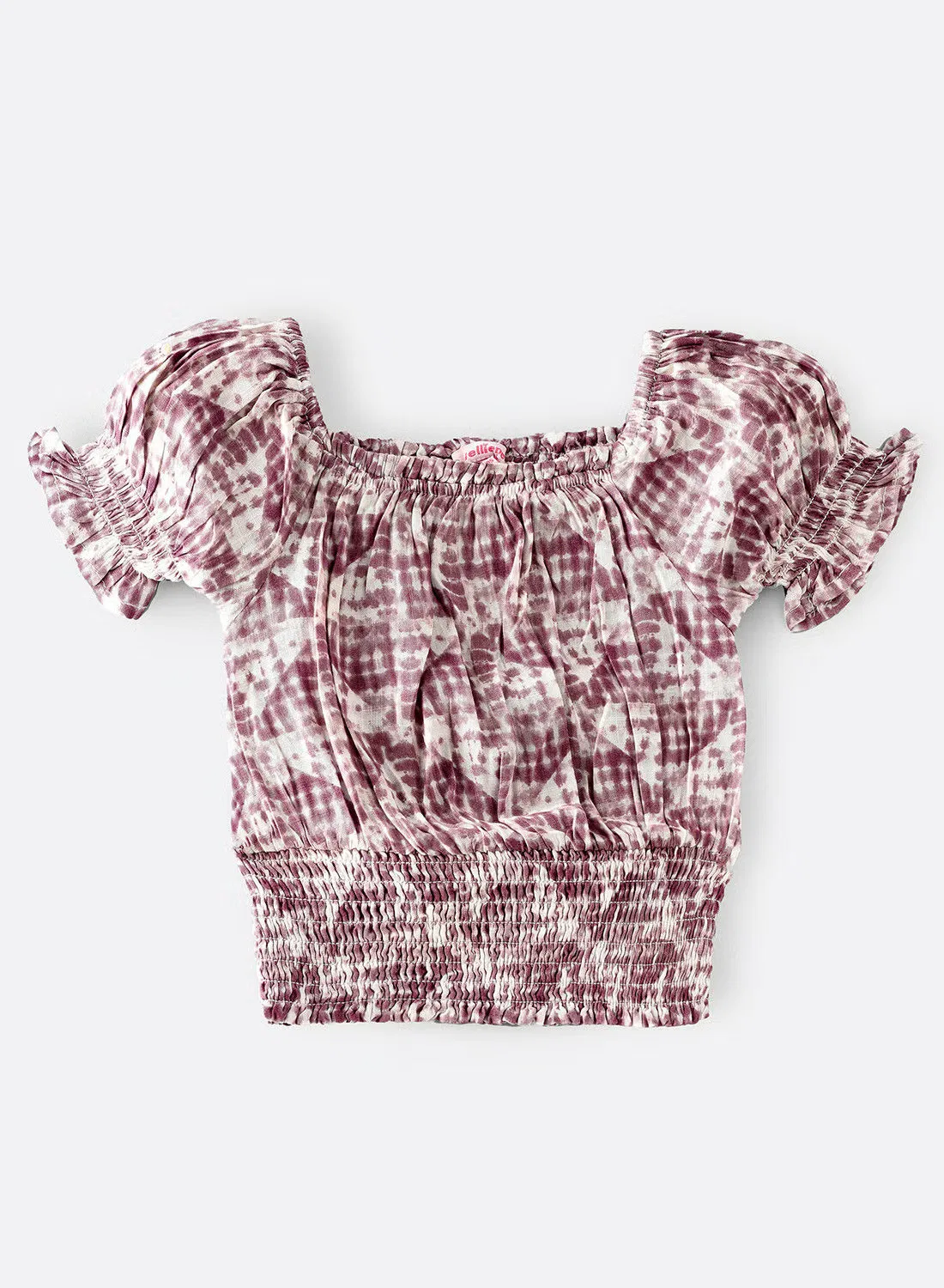 Топ с принтом с короткими рукавами Aop woven Jelliene, розовый