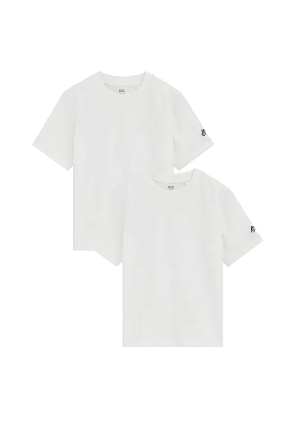 Комплект из 2 футболок хлопок Basic T-shirt We Fashion White, белый — фото 4