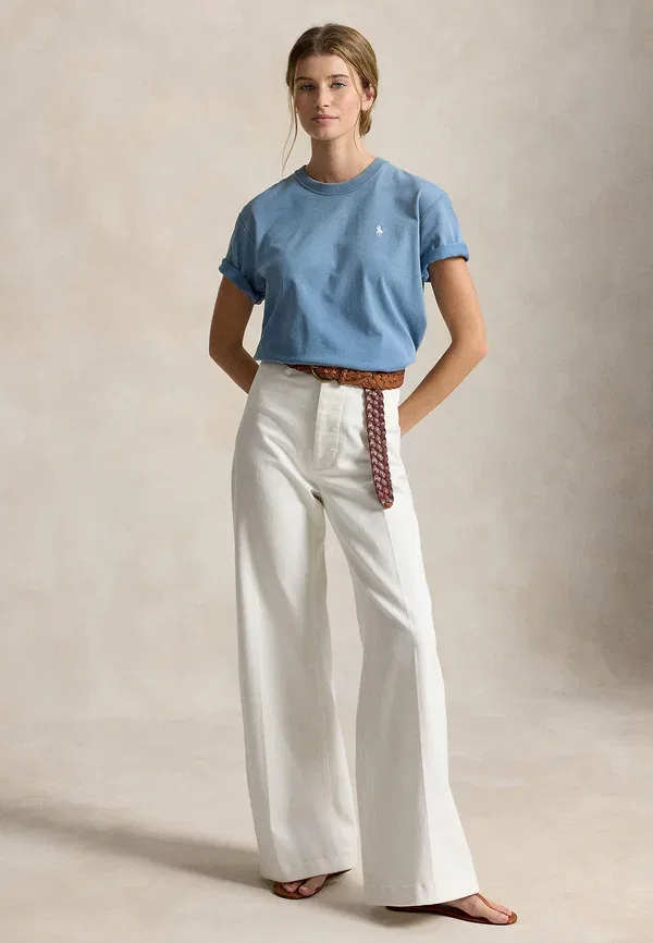Футболка с принтом, хлопок, Logo cotton jersey tee, Polo Ralph Lauren, Camp Blue, синий — фото 2