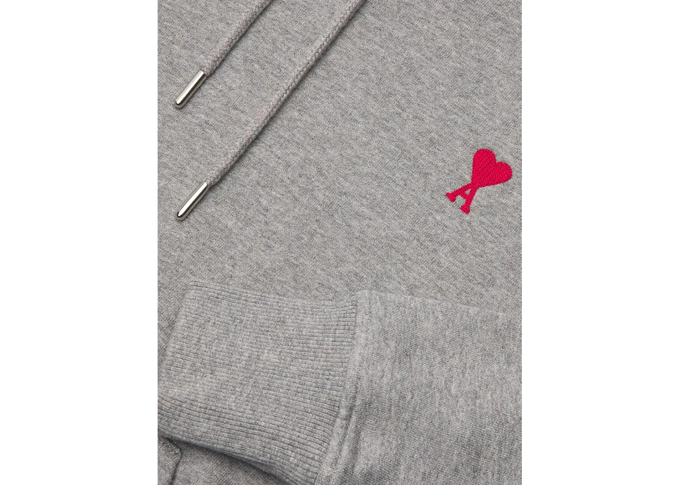 Мужской худи с принтом Ami De Coeur Ami Paris, Heather Grey/Red — фото 2