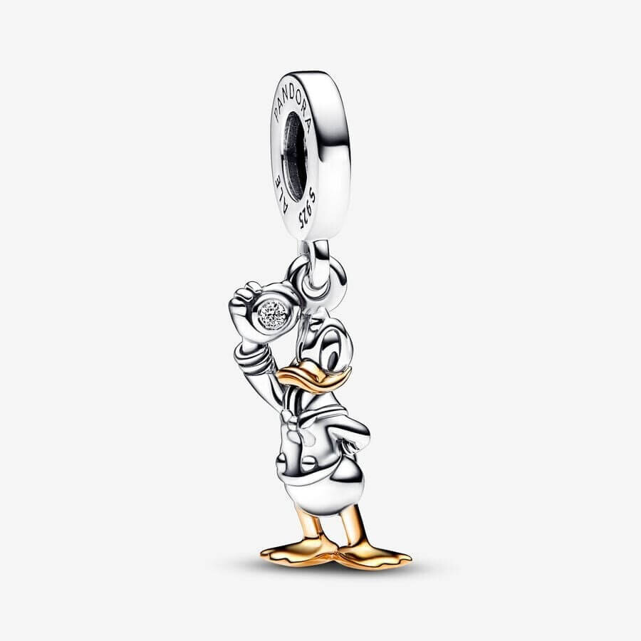 

Шарм-подвеска Pandora x Disney 100th Anniversary Donald Duck Lab-Grown Diamond, серебро/золото