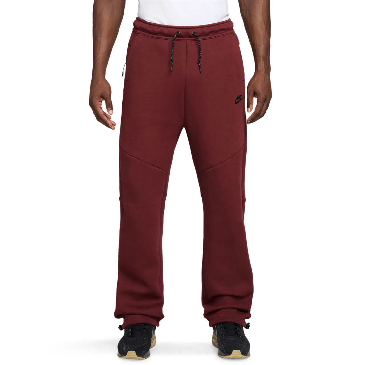 Мужские брюки Tech Fleece Open Hem Nike, цвет Black/Maroon