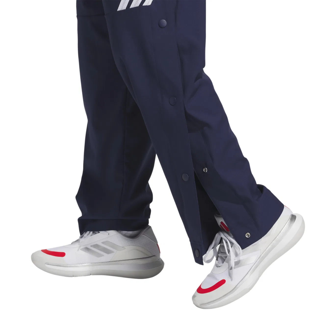 Мужские баскетбольные штаны свободного кроя CrazyLite Woven, adidas, White/Team Navy Blue — фото 4