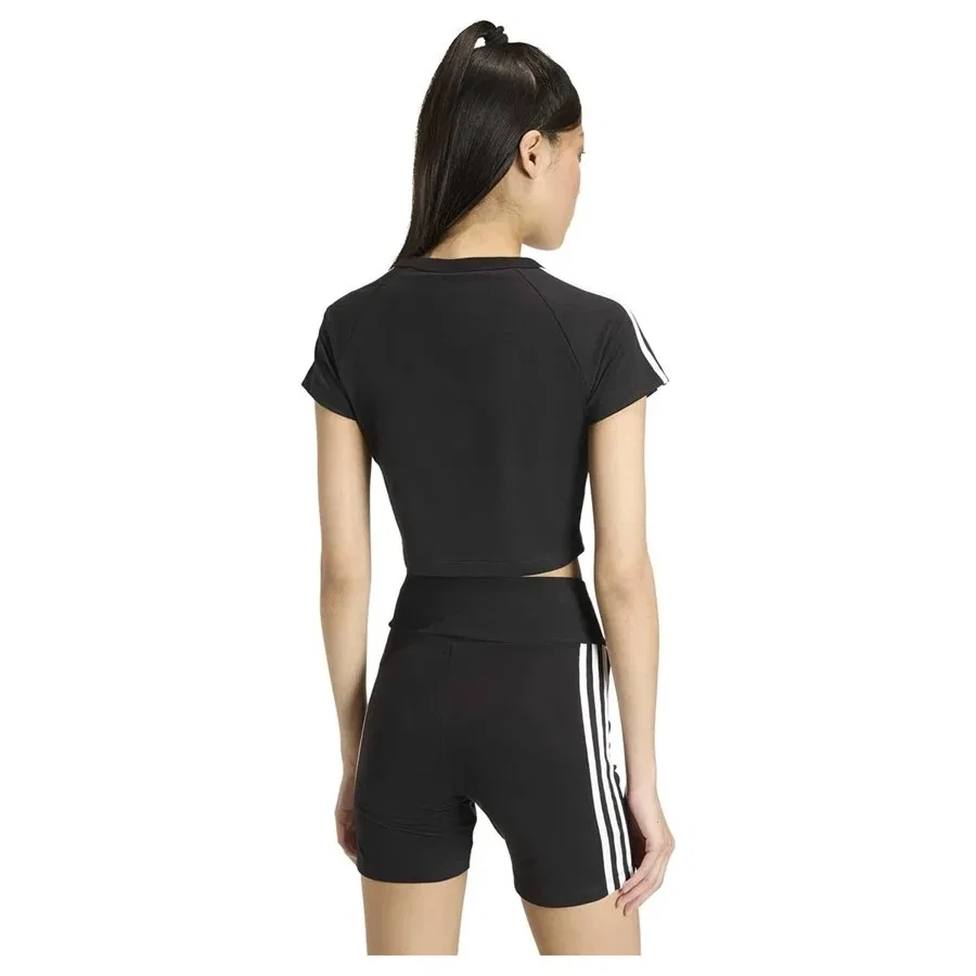 Футболка женская с V-образным вырезом Sst Baby Tee adidas, Черный — фото 3