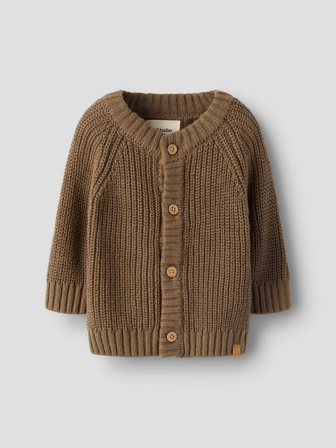 Кардиган вязаный с длинным рукавом NBNEMLEN LS KNIT CARD LIL Name It, бежевый — фото 2