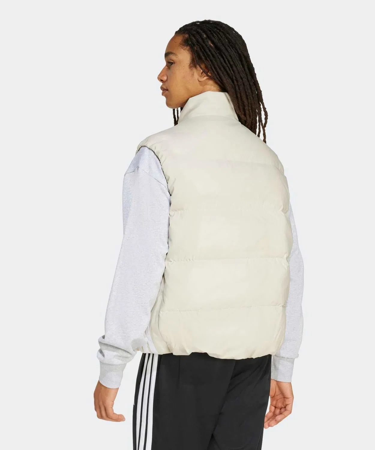 Мужской пуховый жилет с наполнителем Climawarm, модель Essentials Climawarm Three Stripes Puffer Down Vest, Adidas, White — фото 2