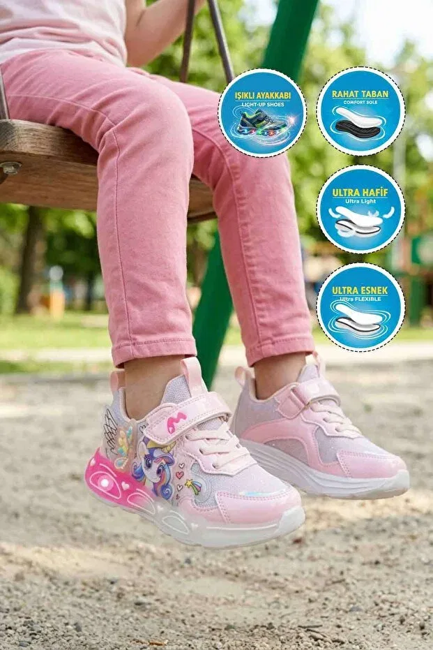 Детские спортивные кроссовки для девочек с липучкой Marco Kids, Pink