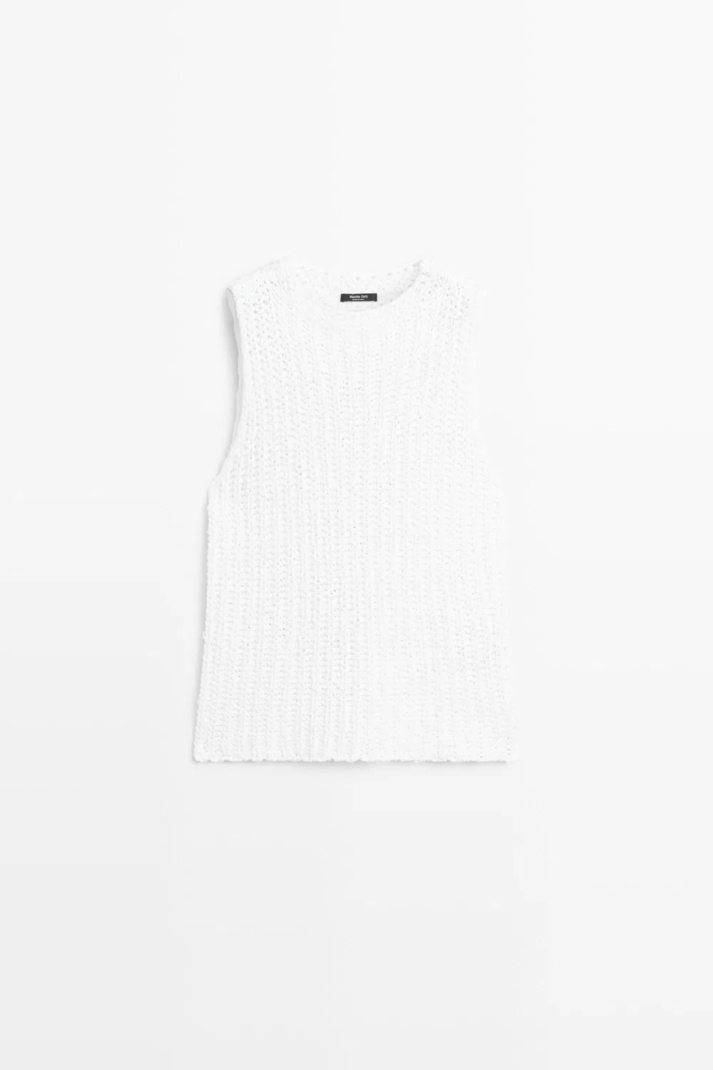 Топ Massimo Dutti Textured Cotton Knit, белый — фото 2