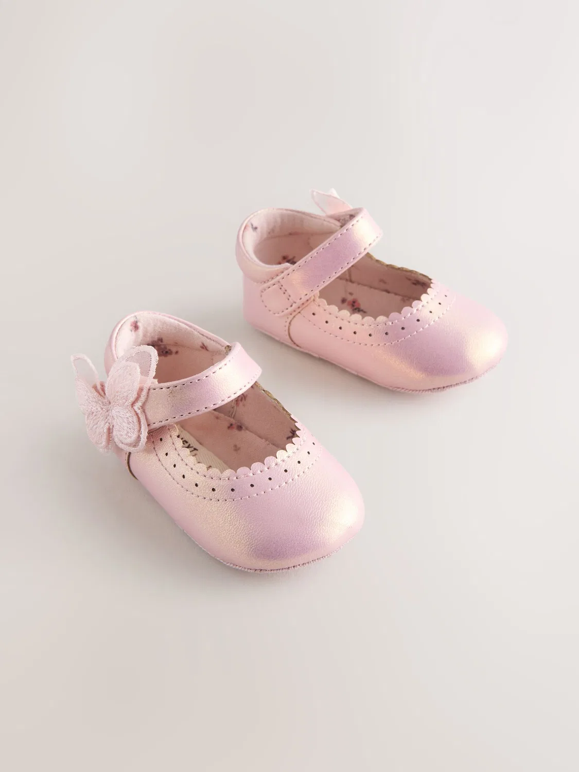 Туфли Мэри Джейн с бабочкой, Pink Shimmer Butterfly Next, розовый