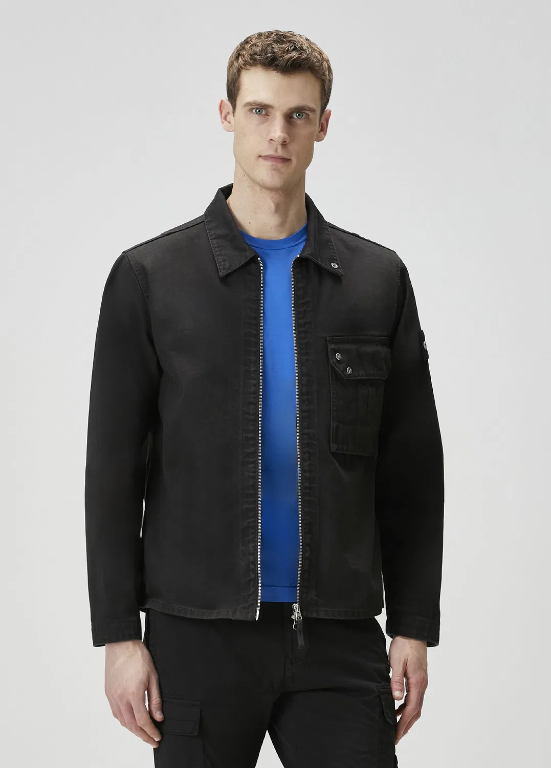 Джинсовая куртка Stone Island, черный