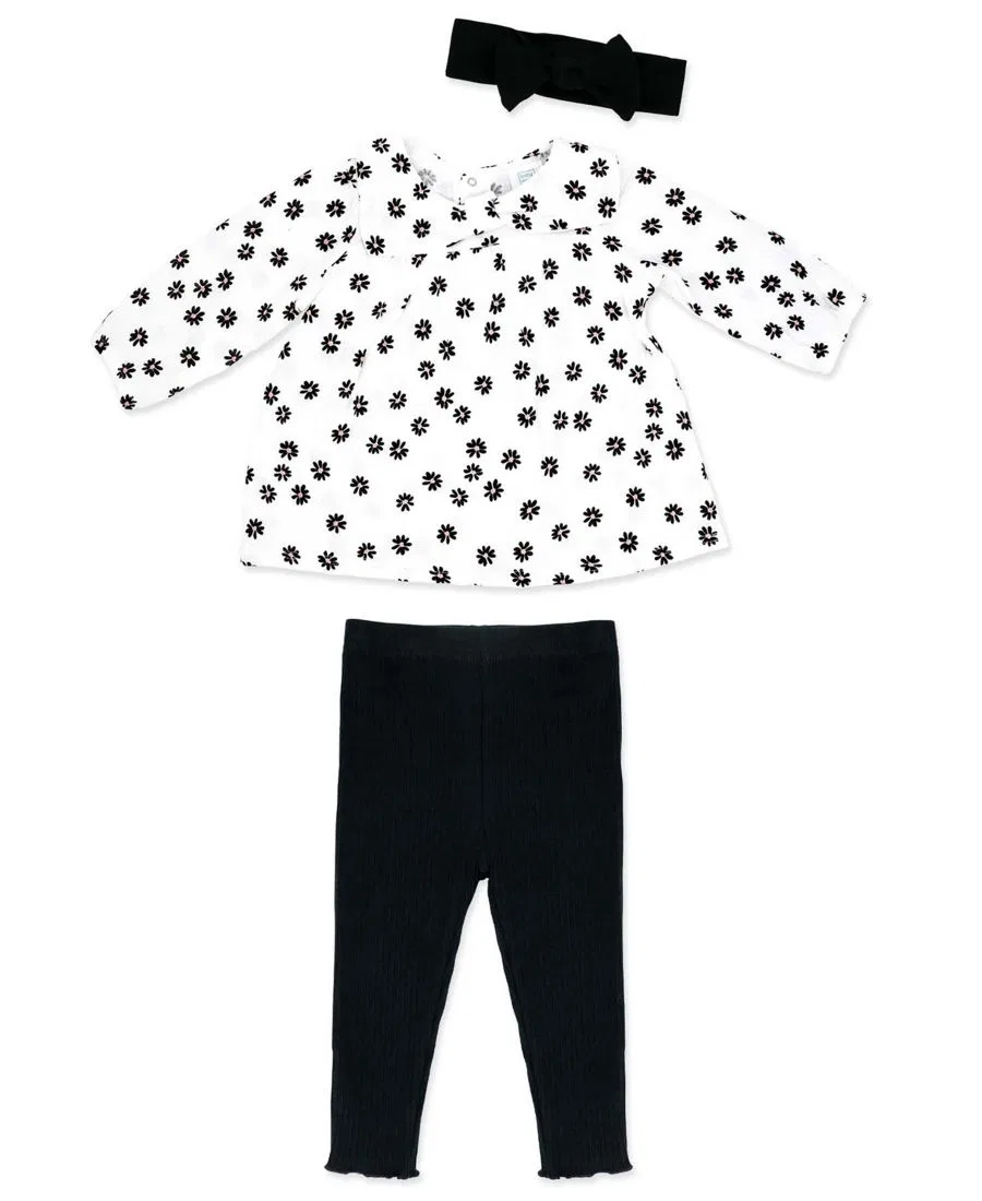 Комплект из топа, леггинсов и повязки на голову Baby Mode, Black White
