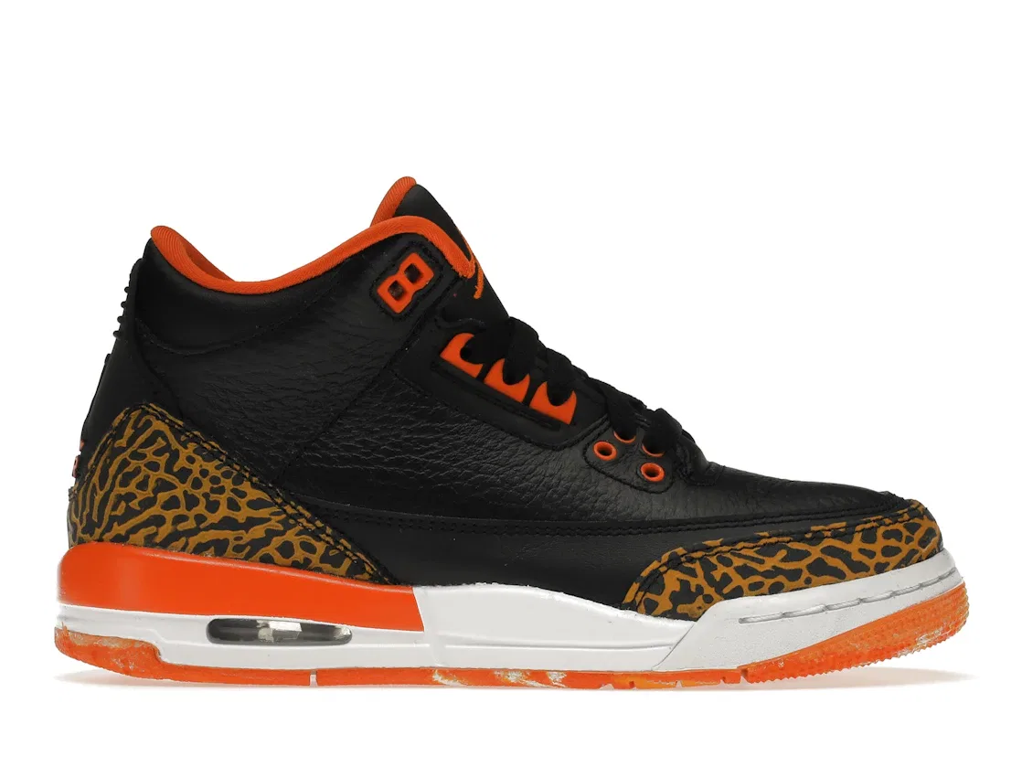 Детские кроссовки Lifestyle Jordan 3 Retro, Black/Kumquat/Team Orange/White