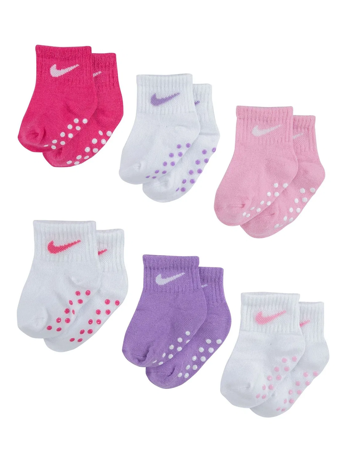 Носки Nike, модель Colour Pop Ankle Socks 6 Pack, белые, розовые, мульти — фото 2