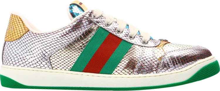 

Кроссовки Gucci Screener Metallic Python, серебряный, Серый, Кроссовки Gucci Screener Metallic Python, серебряный