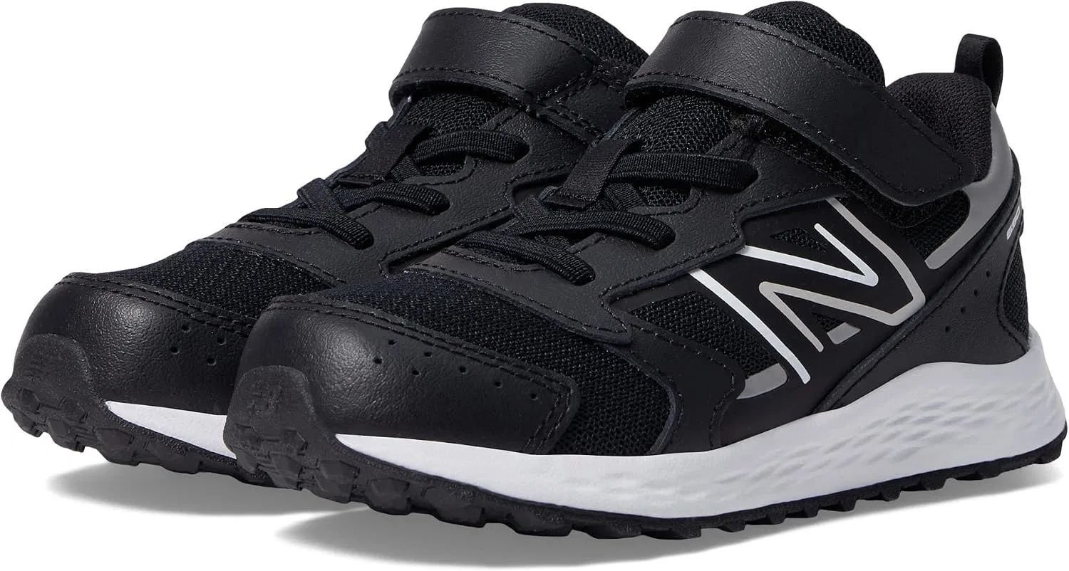Детские кроссовки для бега с бунге-шнуровкой Fresh Foam 650 V1 New Balance, Black/Metallic Silver/White — фото 2
