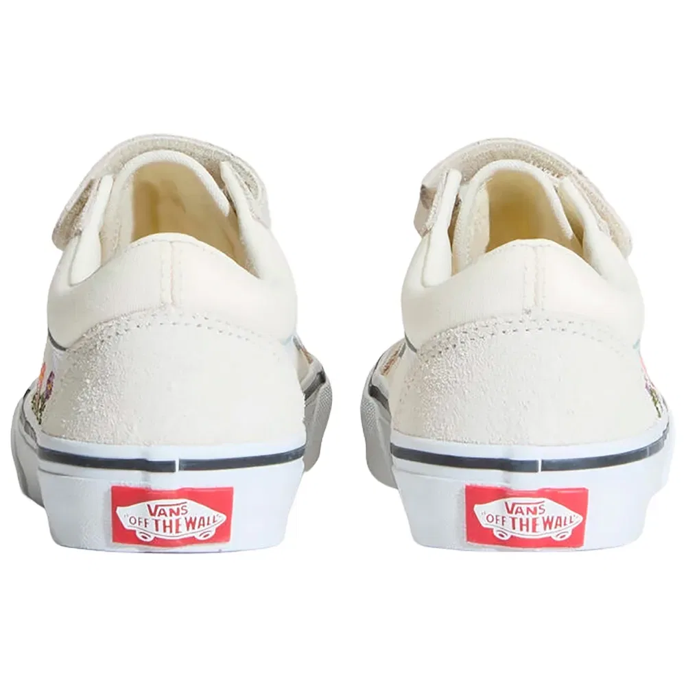 Детские кеды с липучками Old Skool V Vans, White — фото 4