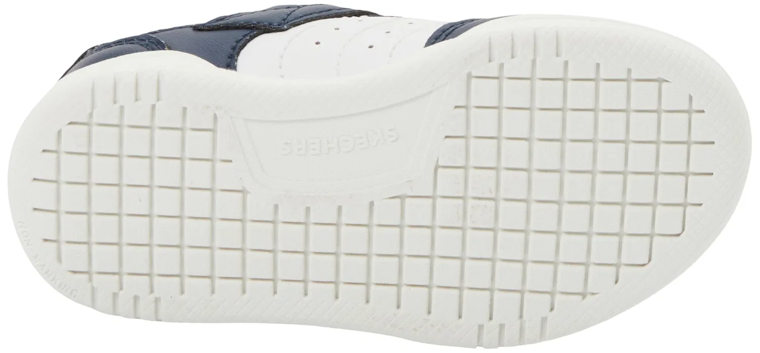 Детские кроссовки для мальчиков с перфорацией Skechers Quick Street Trainers, Navy Synthetic White Trim — фото 2