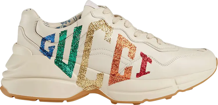 Кроссовки Gucci Wmns Rhyton Glitter, белый