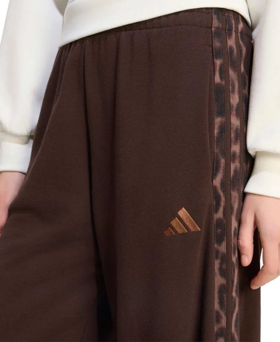Женские спортивные брюки из французского футера с принтом, модель Animal Print 3-Stripes adidas, Aurora Coffee/Multicolor — фото 3