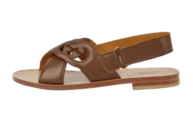 Детские сандалии Interlocking, GUCCI, Brown