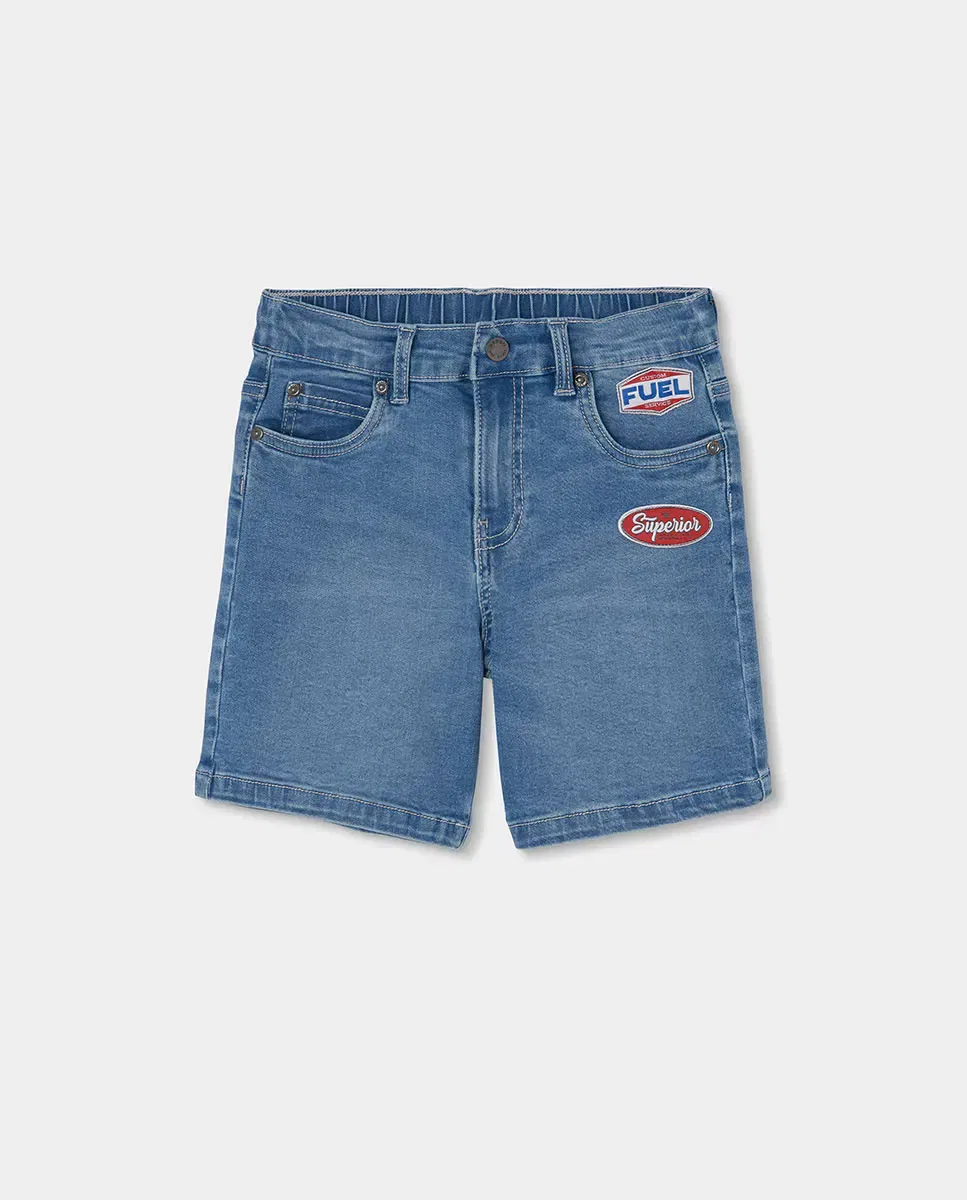 Детские шорты для мальчиков джинсовые на резинке Boboli, Azul Denim