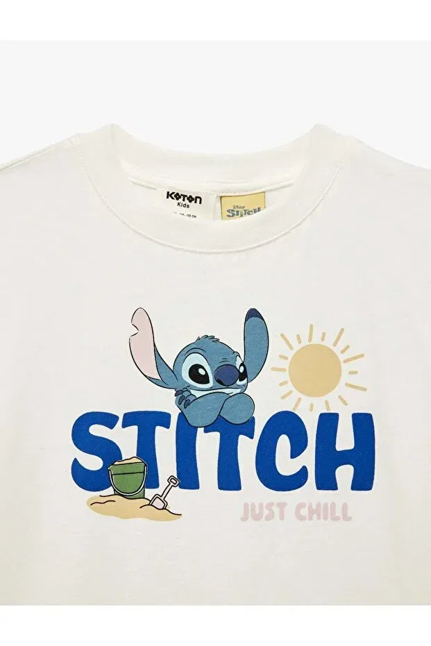 Детская футболка для мальчиков с принтом Stitch printed licensed Koton, White — фото 3
