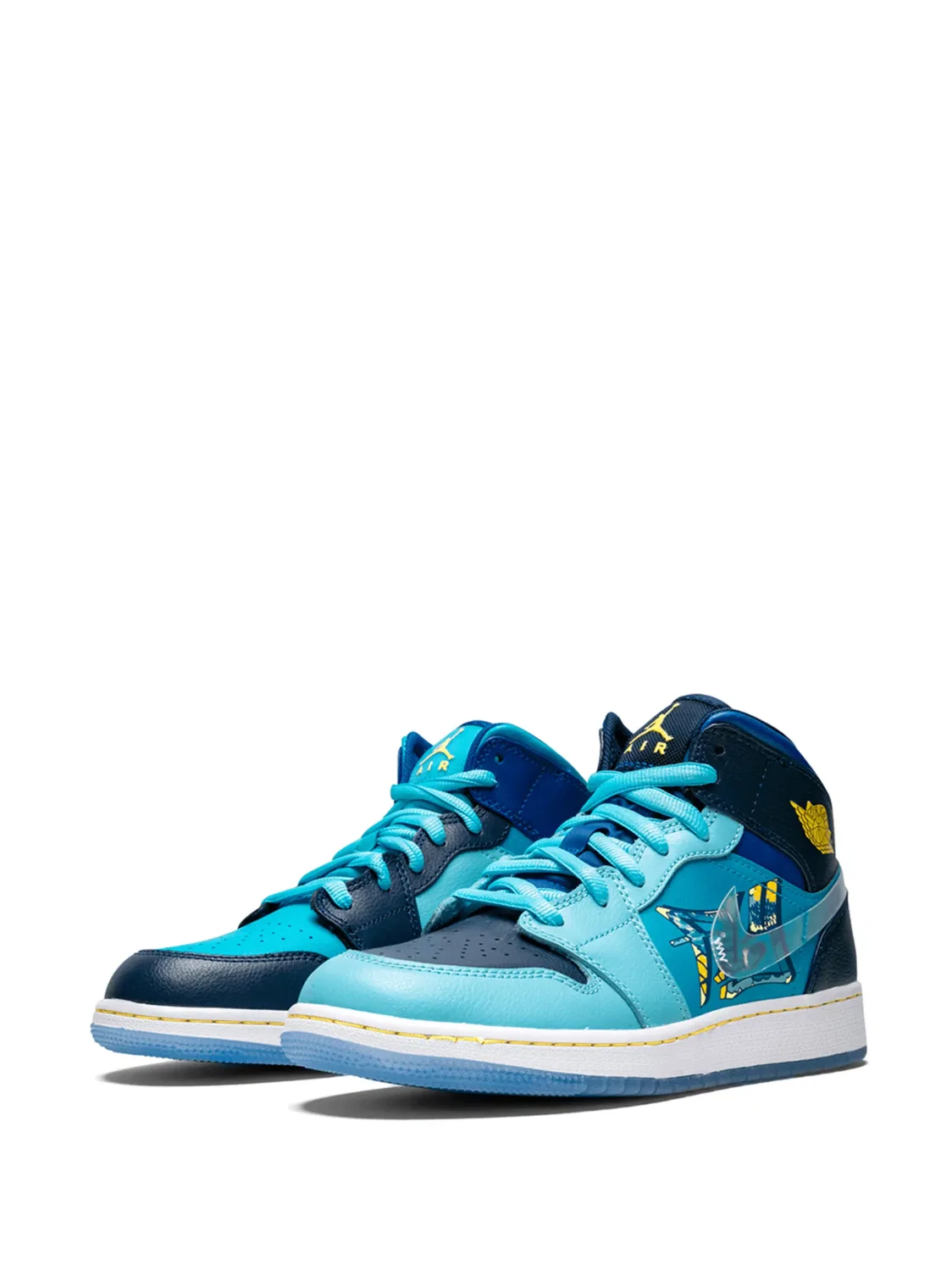 Кроссовки Air Jordan 1 Mid, синий — фото 2