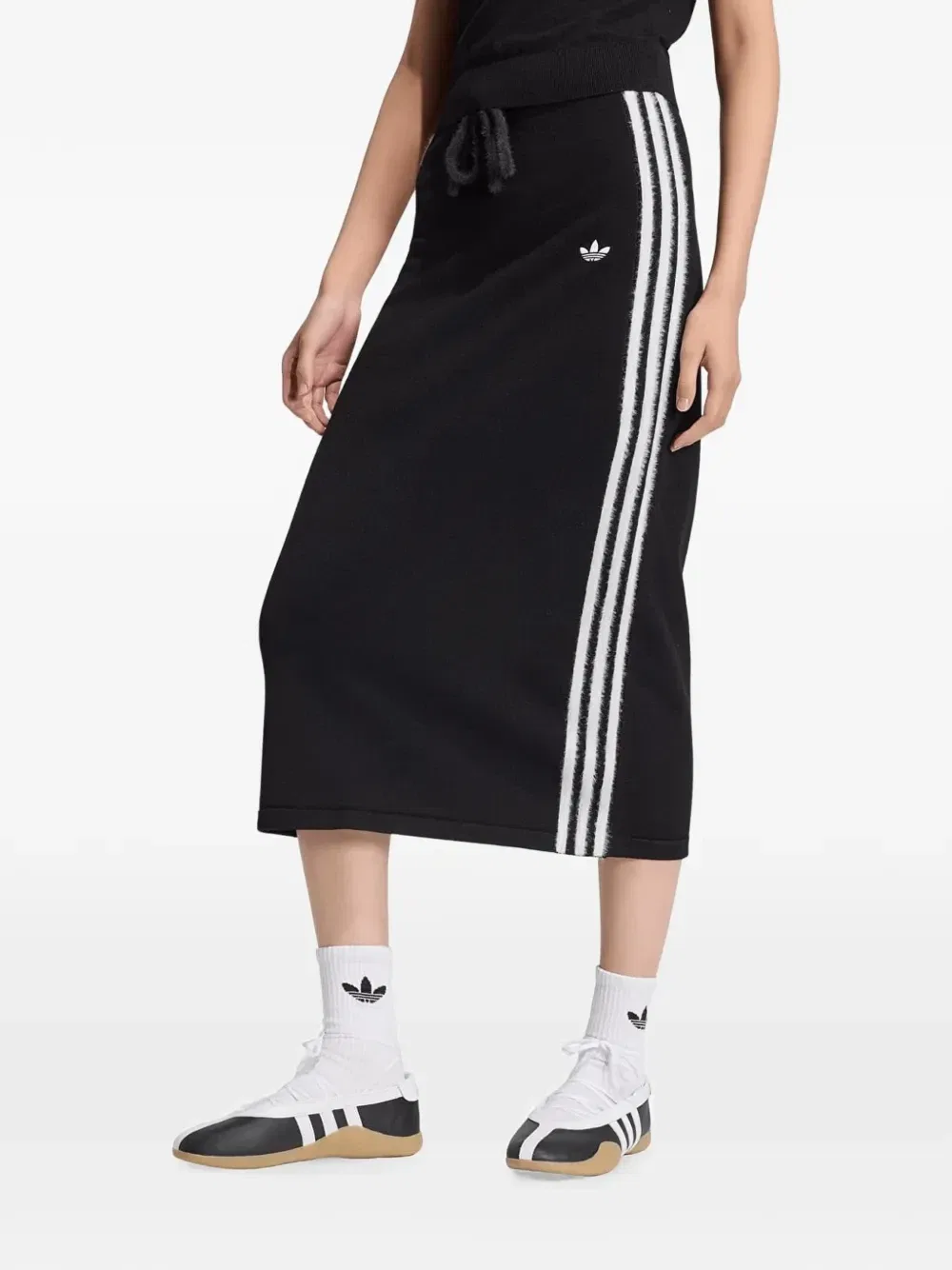 Юбка миди с боковыми полосками adidas, черный — фото 3