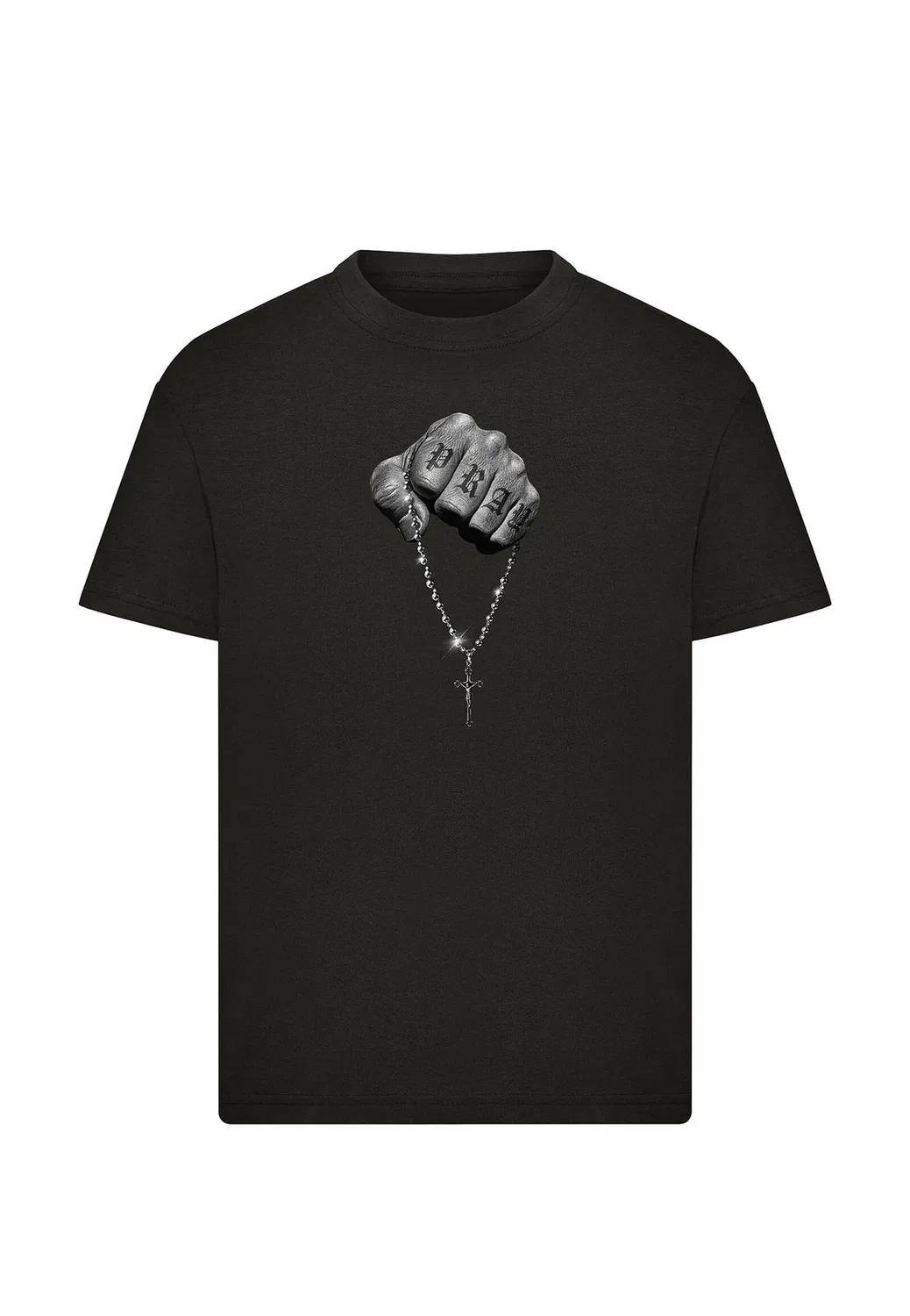 Детская футболка с принтом «Вера встречается с силой» Mister Tee, Black — фото 3