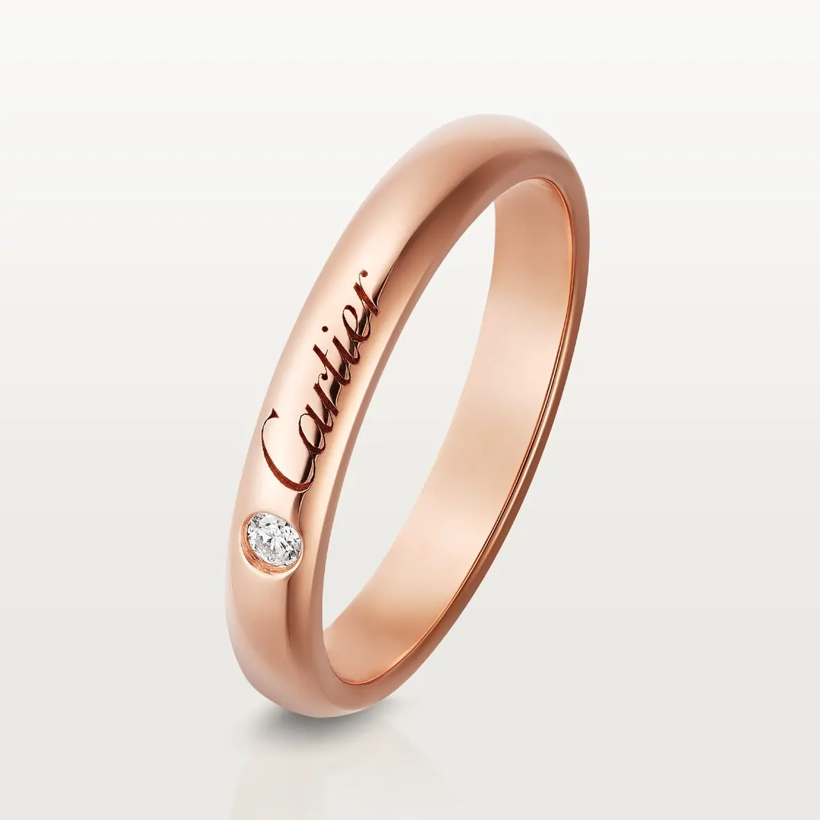 

Кольцо Cartier C de Cartier Wedding, 3 мм, розовое золото/бриллиант