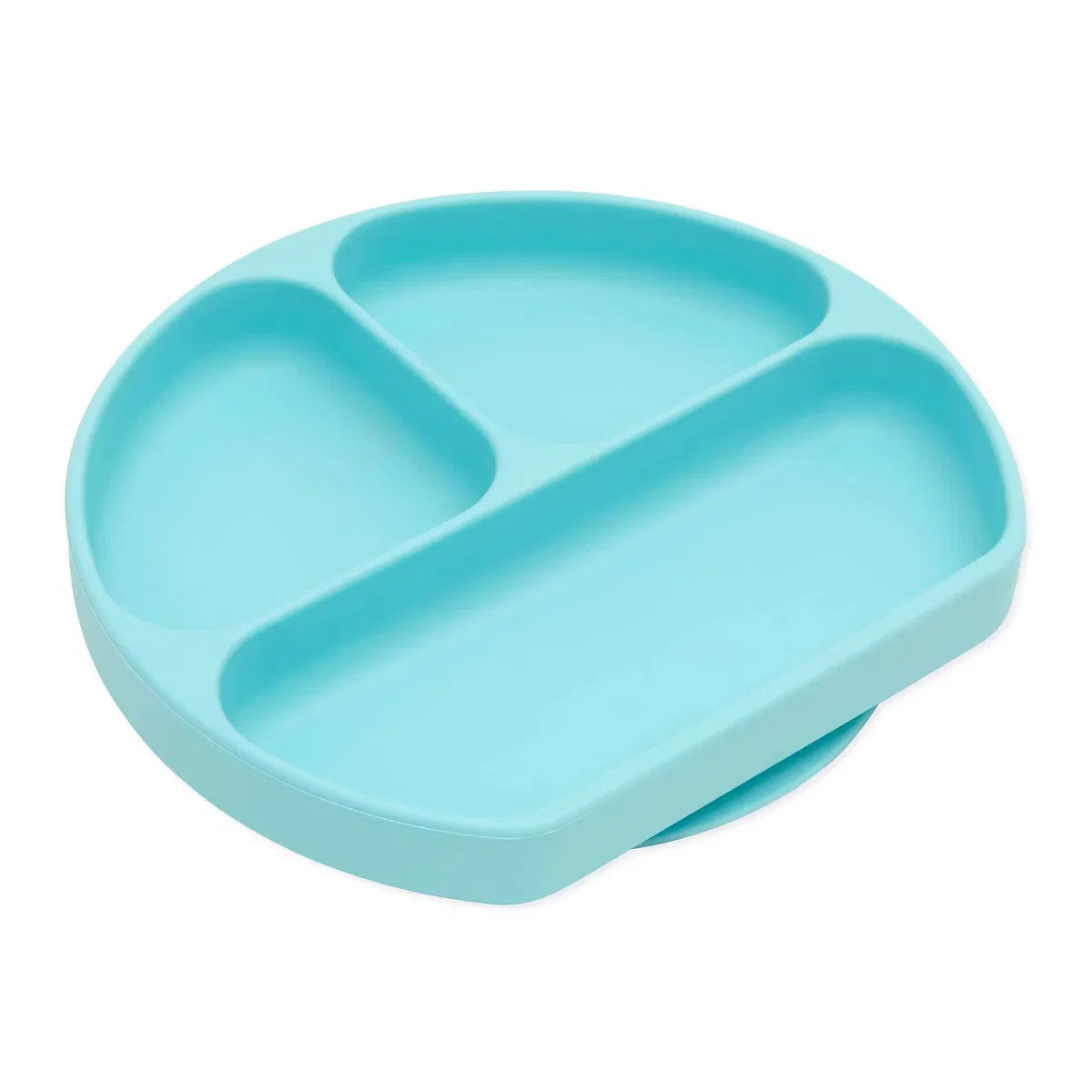 Тарелка силиконовая с присоской для детей 20 см с секциями Bumkins, Blue