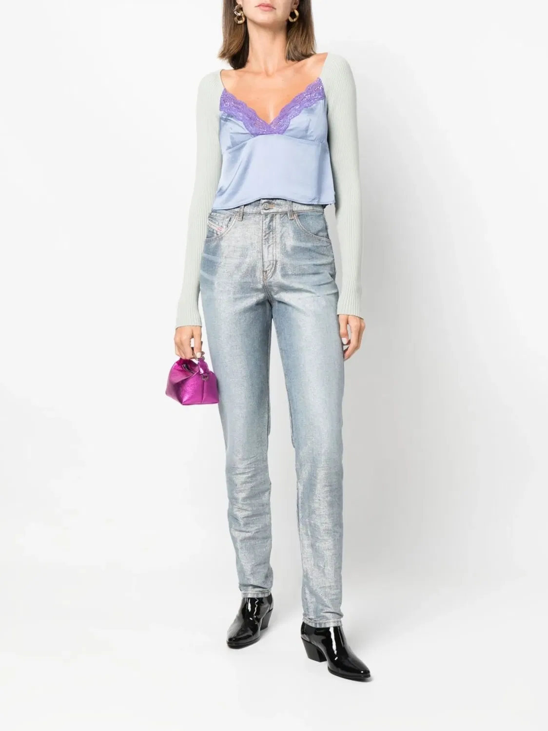 Джинсы Slim-Fit средней посадки Diesel, синий — фото 2