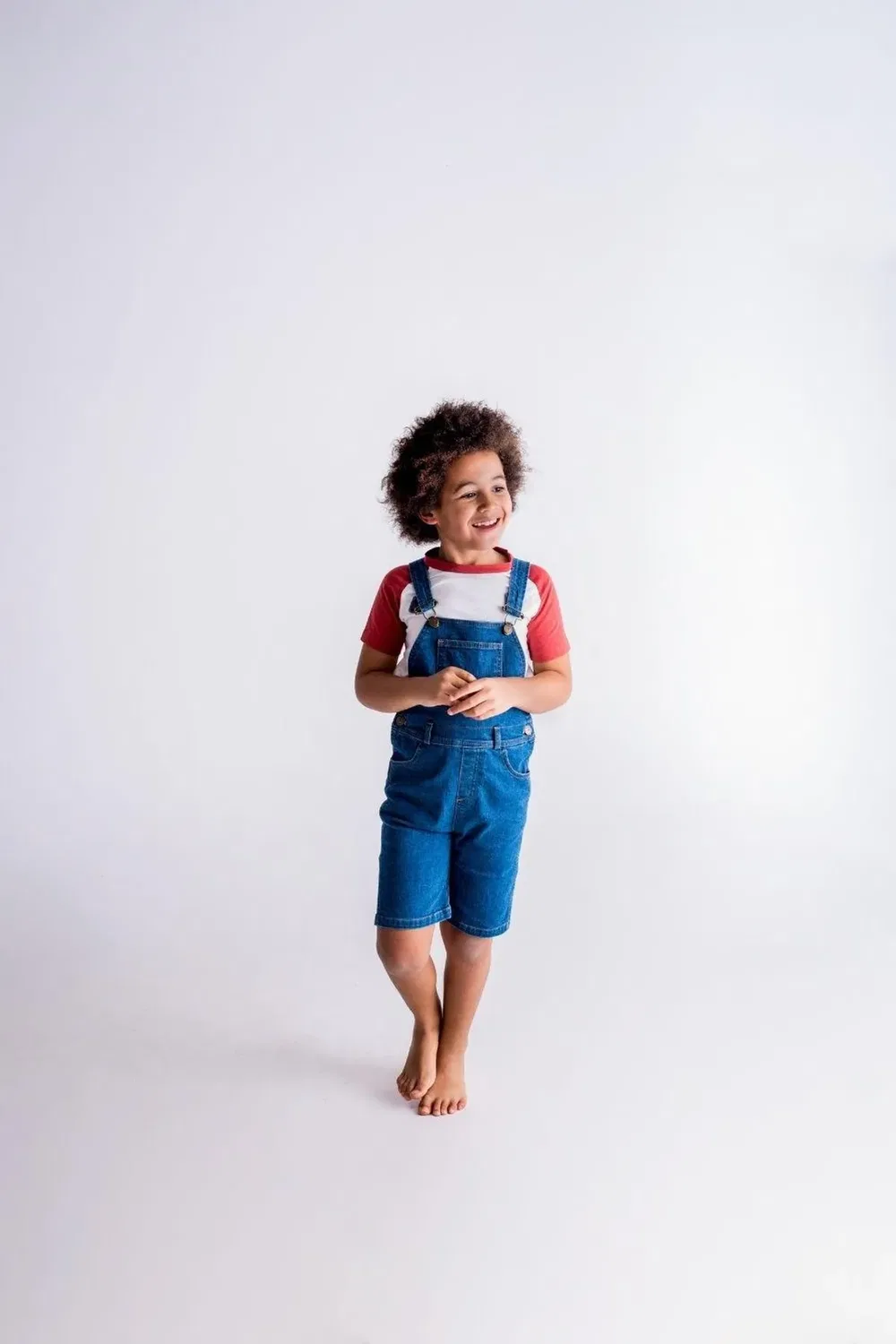 Детские джинсовые шорты-комбинезон Dotty Dungarees, Blue — фото 2